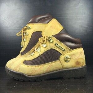 Timberlands -Girl's Sz 2.5- Tan Marble/Swirled Genuine Leather Kids Boots - 4254